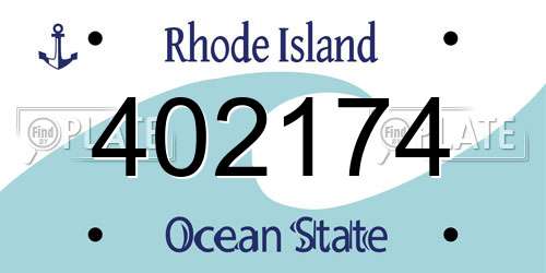 402174 Rhode Island License Plate