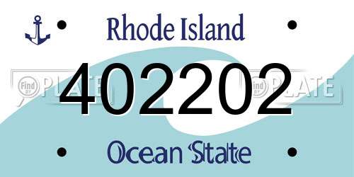 402202 Rhode Island License Plate