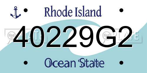 40229G2 Rhode Island License Plate