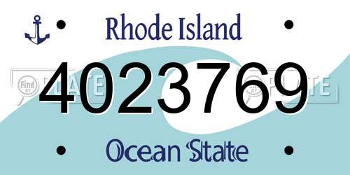 4023769 Rhode Island License Plate