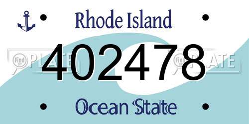 402478 Rhode Island License Plate