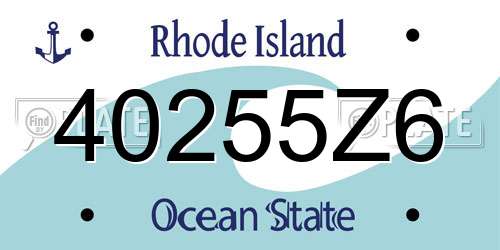 40255Z6 Rhode Island License Plate