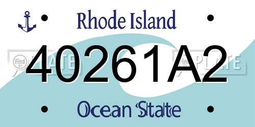 40261A2 Rhode Island License Plate