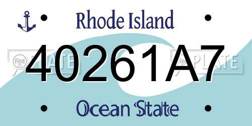 40261A7 Rhode Island License Plate