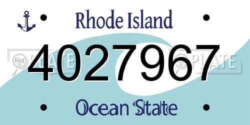 4027967 Rhode Island License Plate