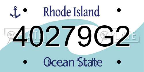 40279G2 Rhode Island License Plate
