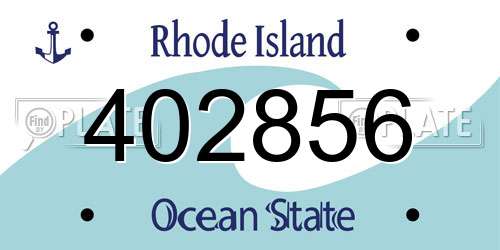 402856 Rhode Island License Plate