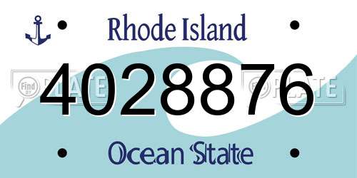 4028876 Rhode Island License Plate