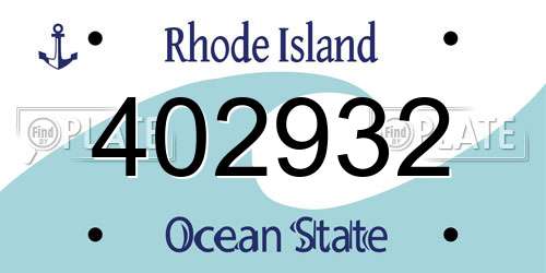 402932 Rhode Island License Plate
