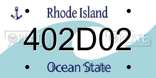402D02 Rhode Island License Plate