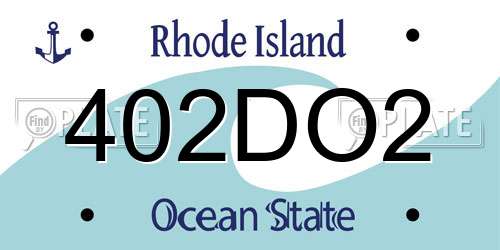 402DO2 Rhode Island License Plate