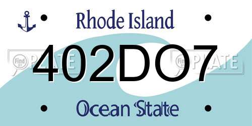 402DO7 Rhode Island License Plate