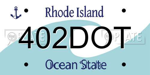 402DOT Rhode Island License Plate