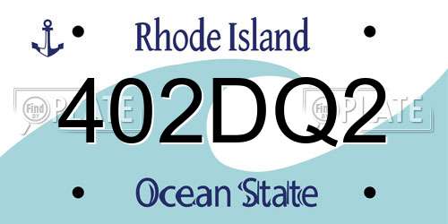 402DQ2 Rhode Island License Plate
