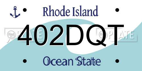 402DQT Rhode Island License Plate