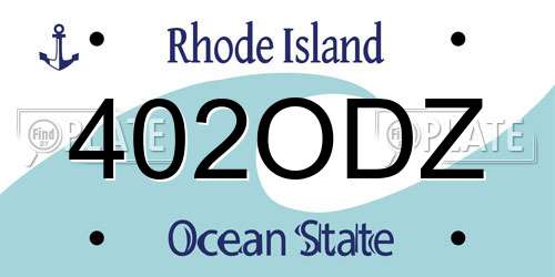 402ODZ Rhode Island License Plate