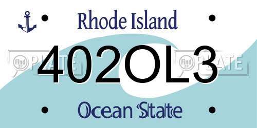 402OL3 Rhode Island License Plate