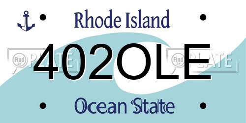 402OLE Rhode Island License Plate