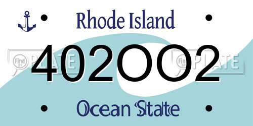 402OO2 Rhode Island License Plate