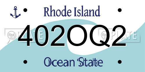 402OQ2 Rhode Island License Plate
