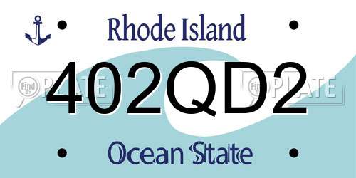 402QD2 Rhode Island License Plate