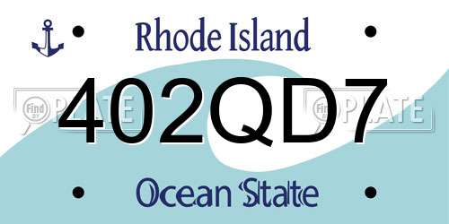 402QD7 Rhode Island License Plate