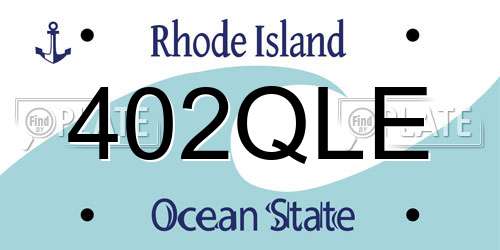 402QLE Rhode Island License Plate