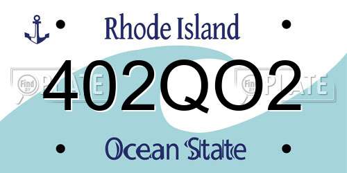 402QO2 Rhode Island License Plate