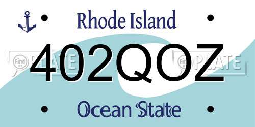 402QOZ Rhode Island License Plate