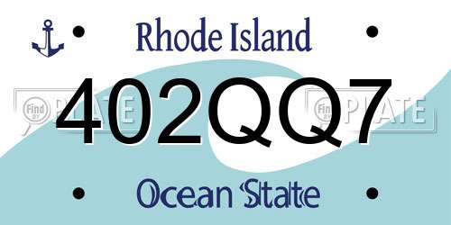 402QQ7 Rhode Island License Plate