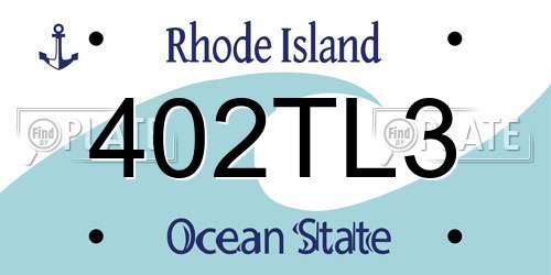 402TL3 Rhode Island License Plate