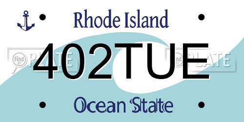 402TUE Rhode Island License Plate