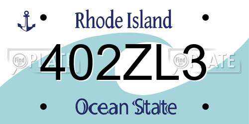 402ZL3 Rhode Island License Plate