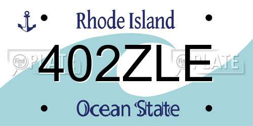 402ZLE Rhode Island License Plate