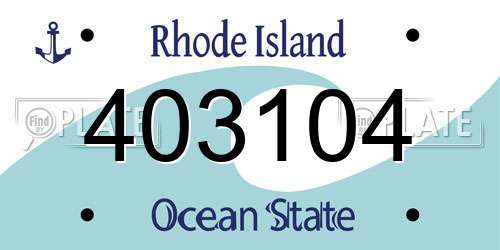 403104 Rhode Island License Plate