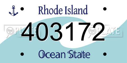 403172 Rhode Island License Plate