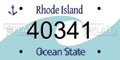 40341 Rhode Island License Plate
