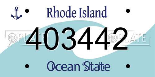 403442 Rhode Island License Plate