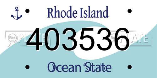 403536 Rhode Island License Plate