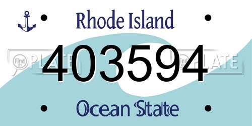 403594 Rhode Island License Plate