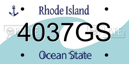 4037GS Rhode Island License Plate