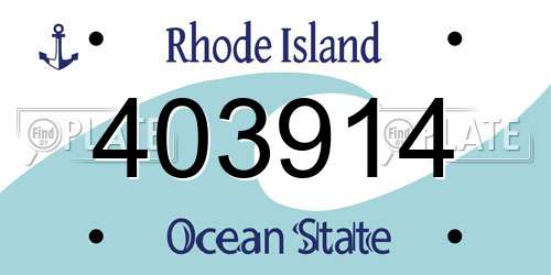 403914 Rhode Island License Plate