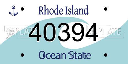 40394 Rhode Island License Plate