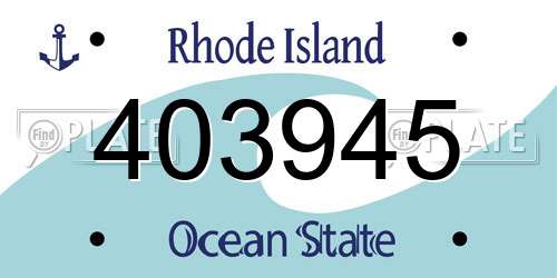 403945 Rhode Island License Plate