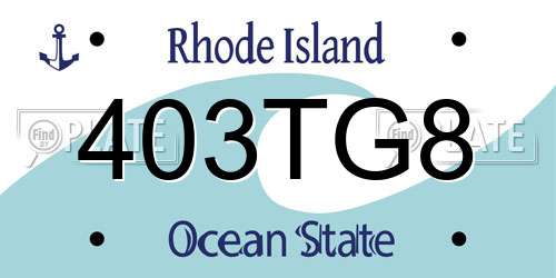403TG8 Rhode Island License Plate