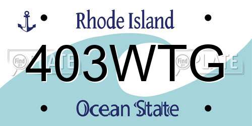 403WTG Rhode Island License Plate