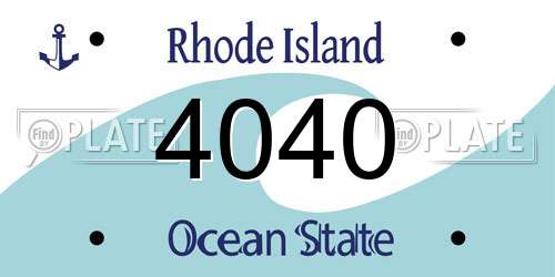 4040 Rhode Island License Plate
