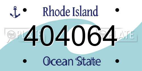 404064 Rhode Island License Plate