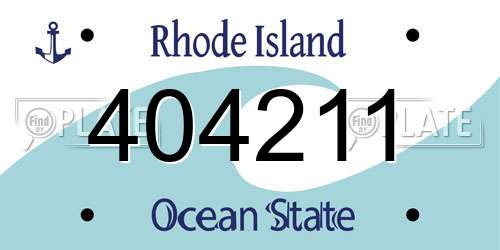 404211 Rhode Island License Plate