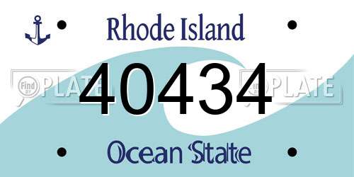 40434 Rhode Island License Plate